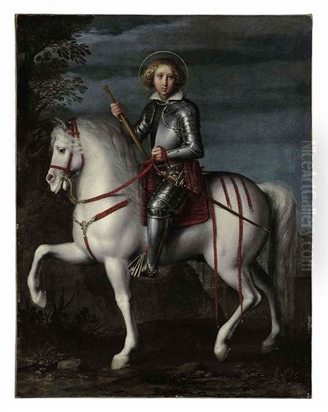 An Equestrian Portrait Of Saint Louis Of France (louis Ix) Oil Painting by Jacopo Ligozzi