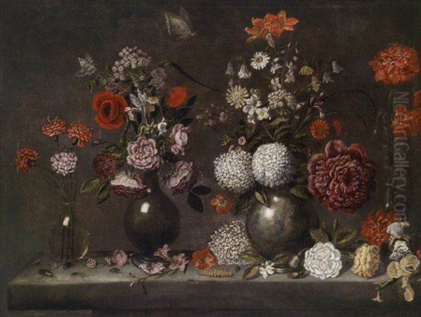 Stillleben Mit Blumen by Jacopo Ligozzi