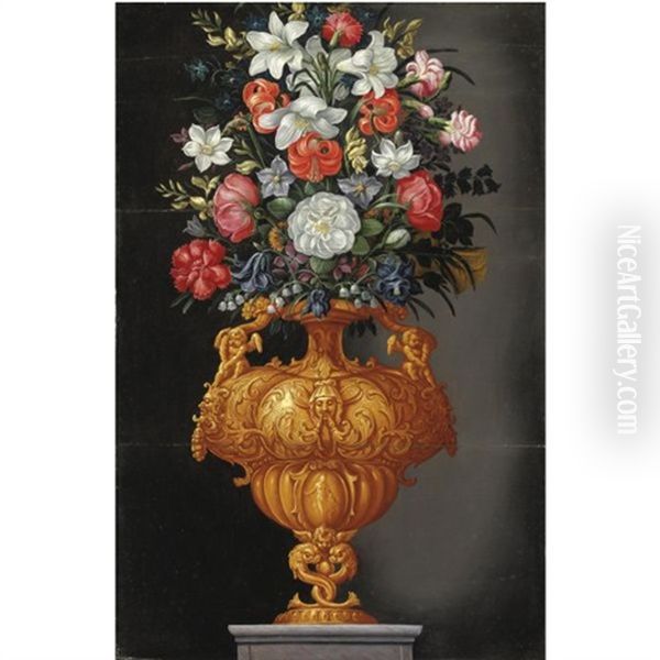 Natura Morta Con Vaso Di Fiori Oil Painting by Jacopo Ligozzi