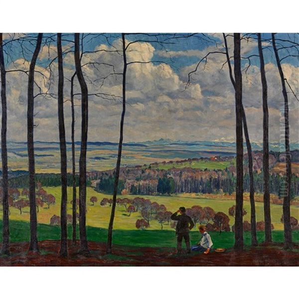 Blick Vom Zurichberg Oil Painting by Walter Lilie