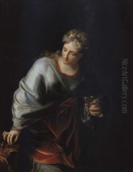 Artemisia, Konigin Von Karien, Mit Der Urne Ihres Gemahls Mausolos Oil Painting by Hendrik van Limborch