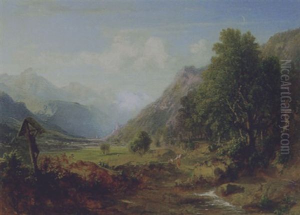 Landschaft (sudtirol?) Oil Painting by Karl Ludwig Lincke