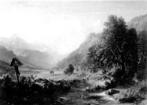 Blick Ins Tal Oil Painting by Karl Ludwig Lincke