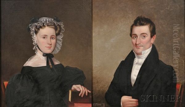 Portraits Of Robert Orrell And His Wife Ann Walsh Dickens Of Providence, Rhode Island (pair) Oil Painting by James Sullivan Lincoln