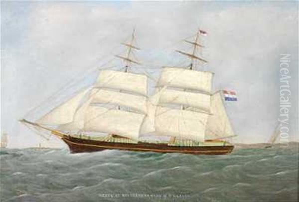 Nerva Av Middelburg Capt. M. T. Larsen Oil Painting by Andreas Lind