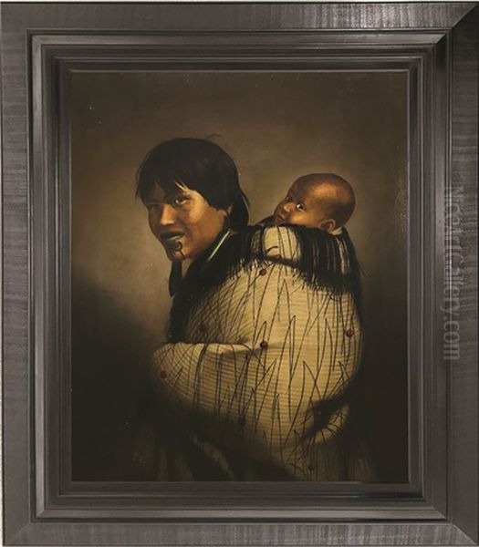 Heeni Hirini And Child (previously Known As Ana Rupene) Oil Painting by Gottfried Lindauer