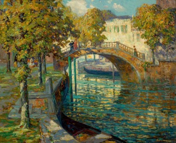 Overlooking The Canal Oil Painting by Ossip Leonovitch Linde