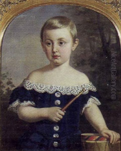 Portraet Af Kammerherre Greve Axel Pontus Von Rosen Som Barn Oil Painting by Amalia Lindegren