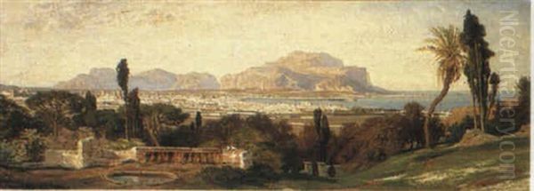 A View Of Palermo Oil Painting by Karl August Lindemann-Frommel