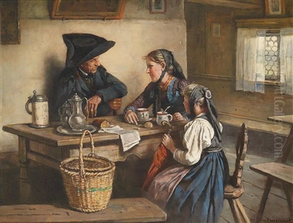 Der Brautwerber Oil Painting by Hermann Lindenschmit