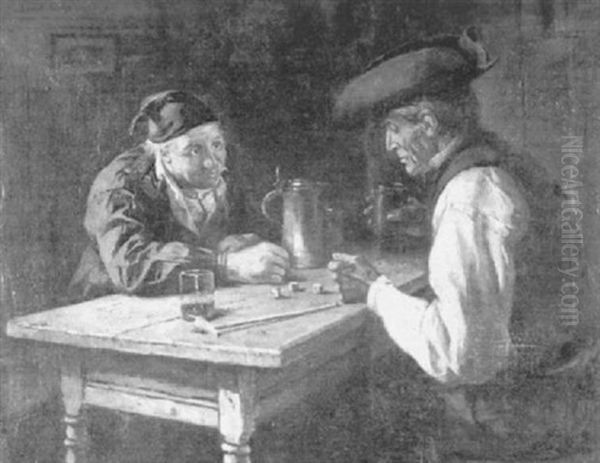 Die Wurfelspieler Oil Painting by Hermann Lindenschmit