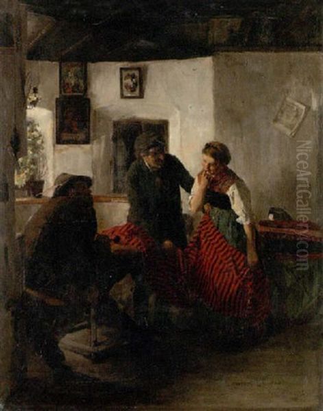 Der Tuchverkaufer Oil Painting by Lambert Linder