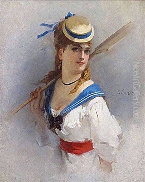 La Jeune Boulangere Oil Painting by Philippe Jacques Linder