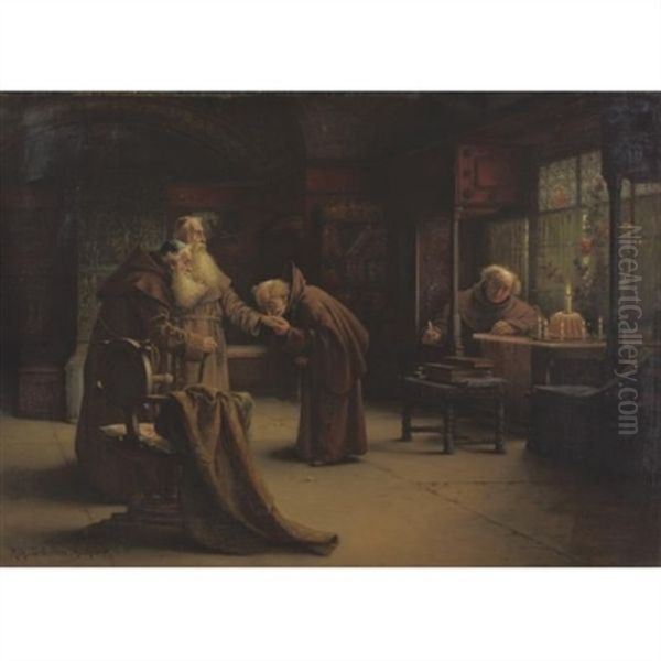 The Abbot's Anniversary Oil Painting by Richard Linderum