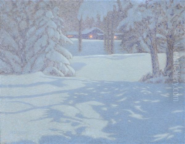 Skymning Oil Painting by Bror Lindh