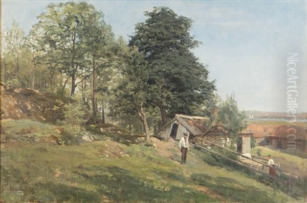 Summer Day Oil Painting by Berndt Adolf Lindholm