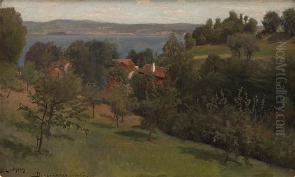 Landscape From Dunkehalla Jonkoping Oil Painting by Berndt Adolf Lindholm