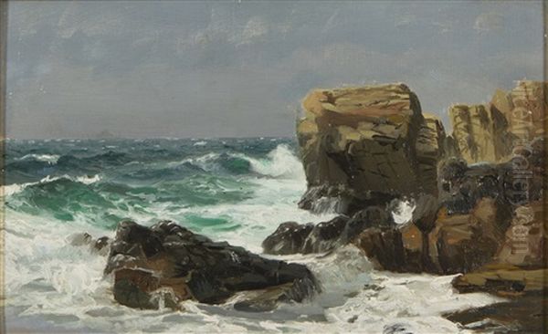 Cliffs Oil Painting by Berndt Adolf Lindholm