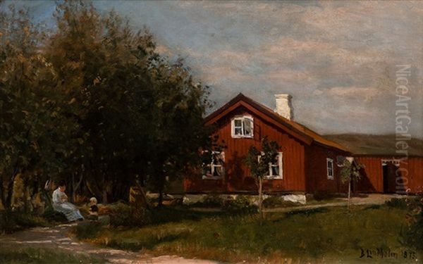 Afternoon In The Shade Oil Painting by Berndt Adolf Lindholm