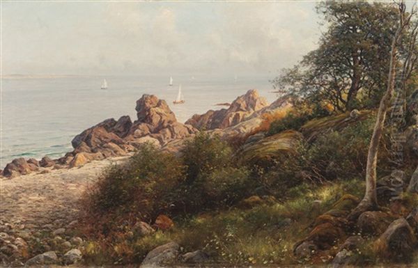 Shorescape Oil Painting by Berndt Adolf Lindholm