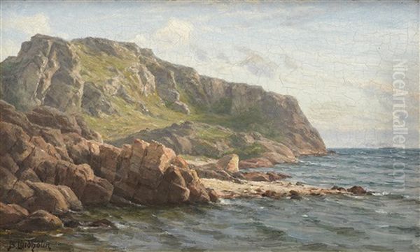 Klippor Vid Hovs Hallar Oil Painting by Berndt Adolf Lindholm