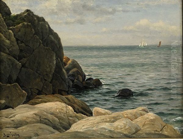 Klippor Och Hav Oil Painting by Berndt Adolf Lindholm