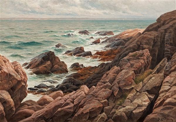 Breaking Waves Oil Painting by Berndt Adolf Lindholm