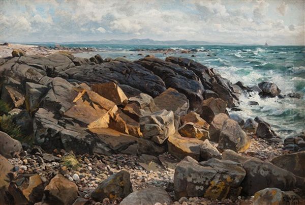 Seascape Oil Painting by Berndt Adolf Lindholm