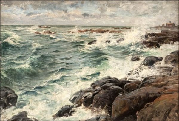 Saaristomokki Oil Painting by Berndt Adolf Lindholm