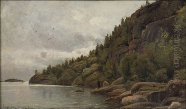 Korkeat Rantakalliot Oil Painting by Berndt Adolf Lindholm