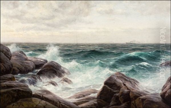 Rannikkomaisema Oil Painting by Berndt Adolf Lindholm