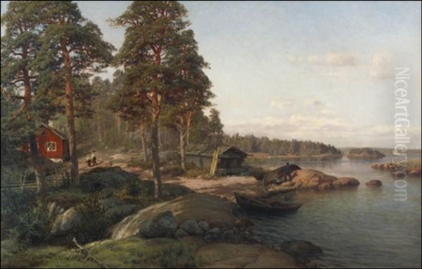 Saaristomaisema Degerosta Oil Painting by Berndt Adolf Lindholm