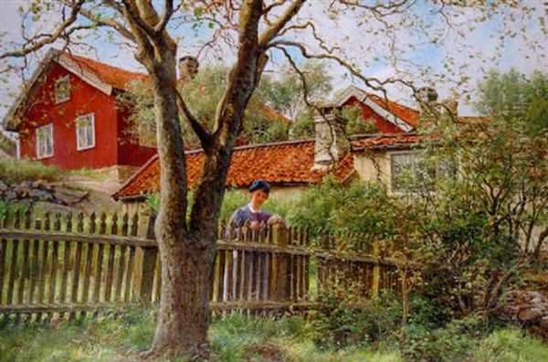 I Sommargronskan Oil Painting by Berndt Adolf Lindholm