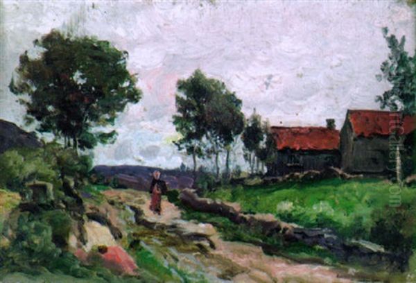 Kotimatkalla Oil Painting by Berndt Adolf Lindholm