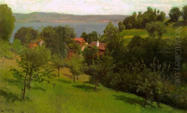 Nakyma Laakson Yli Jarvelle Oil Painting by Berndt Adolf Lindholm