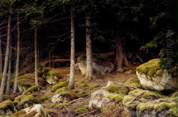 Skogsglanta Oil Painting by Berndt Adolf Lindholm