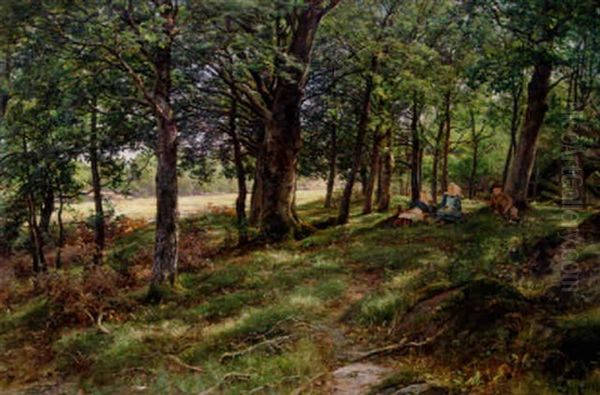 Rast I Ekbacken Oil Painting by Berndt Adolf Lindholm