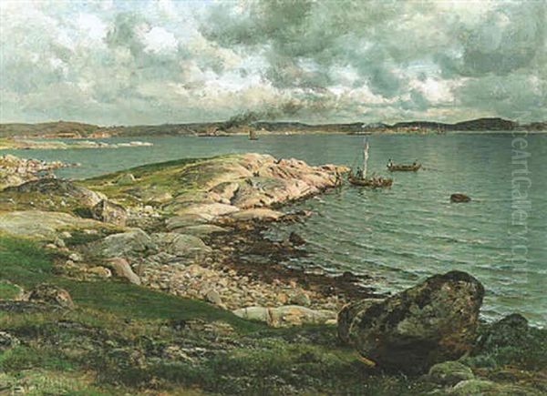 Verkot Nostetaan Oil Painting by Berndt Adolf Lindholm