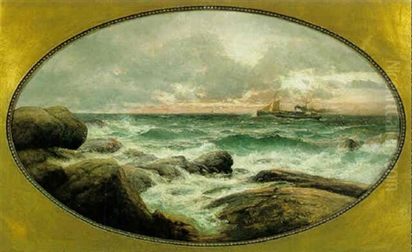 Fartyg Utanfor Kust Oil Painting by Berndt Adolf Lindholm