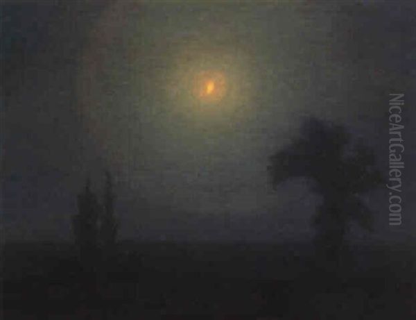 Summer Moon Oil Painting by Carl Olof Eric Lindin