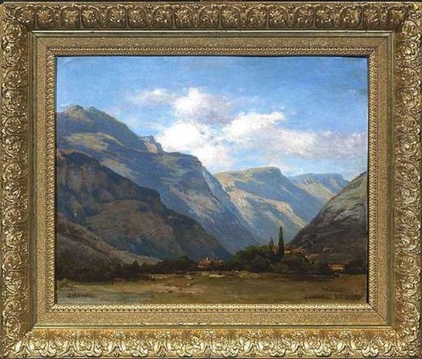 Blick In Das Sarchathal Bei Arco Im Trentino Oil Painting by Johann Wilhelm Lindlar