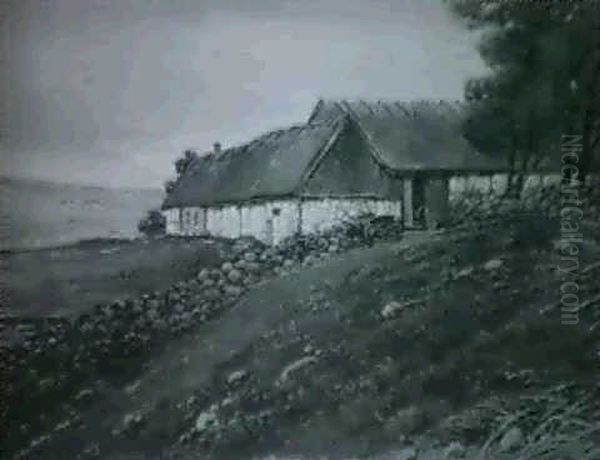 Skanegard Oil Painting by Axel Hjalmar Lindqvist