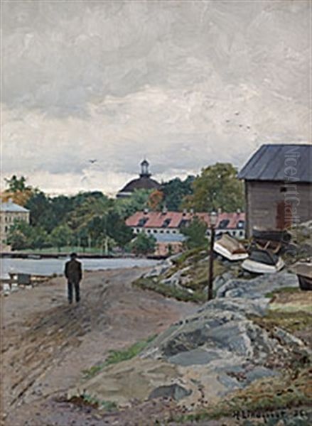 Sommarpromenad, Kastellholmen Oil Painting by Herman Lindqvist