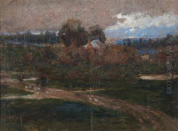 Early Creswick Oil Painting by Perceval Charles (Percy) Lindsay