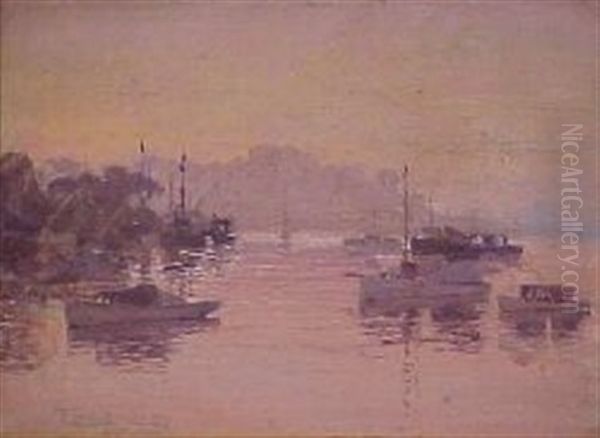 Harbour At Sunset by Perceval Charles (Percy) Lindsay