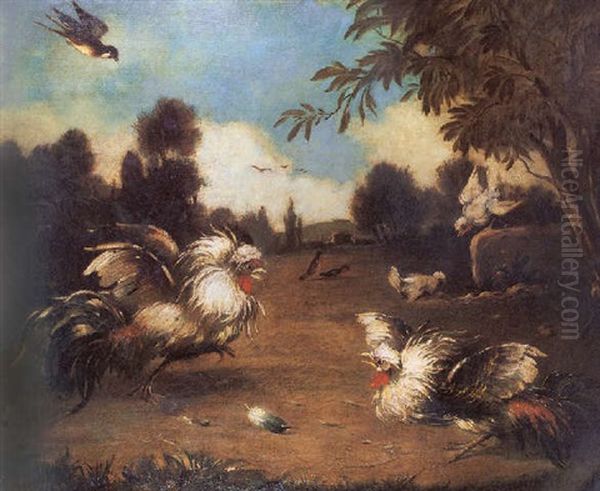 Pelea De Gallos Oil Painting by Perceval Charles (Percy) Lindsay