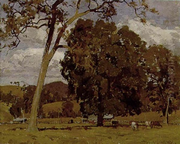 Grazing Under The Tree Oil Painting by Perceval Charles (Percy) Lindsay