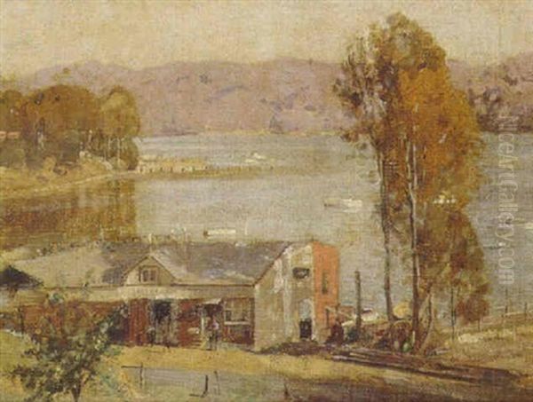 Williams Sheds, Bayview Oil Painting by Perceval Charles (Percy) Lindsay