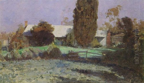 Porter's Cottage, Melbourne Road, Creswick Oil Painting by Perceval Charles (Percy) Lindsay