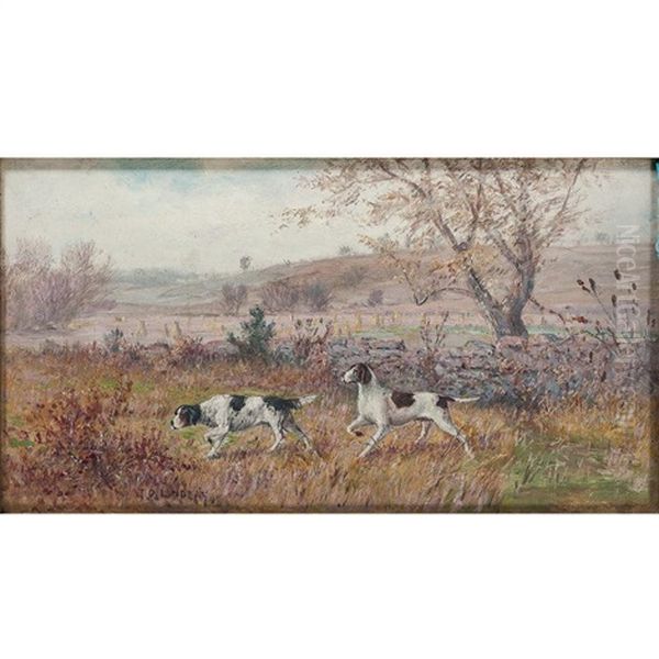 Settlers In A Fall Landscape Oil Painting by Thomas Corwin Lindsay